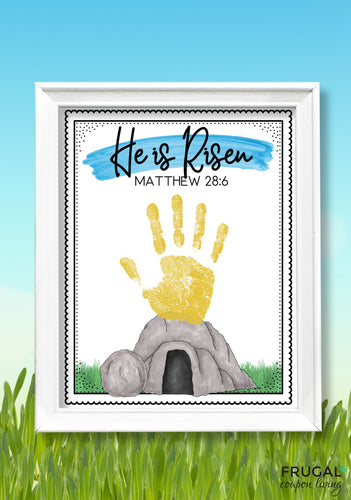 He is Risen Handprint Art