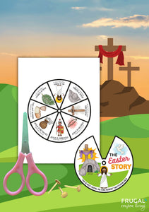 Easter Story Coloring Wheel Craft