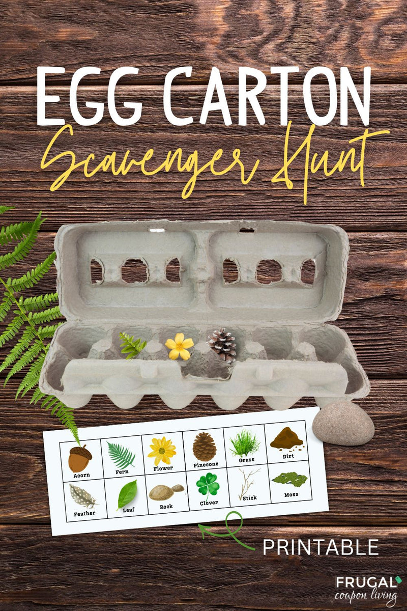 Egg Carton Scavenger Hunt Printable Nature Walk Adventure for Kids