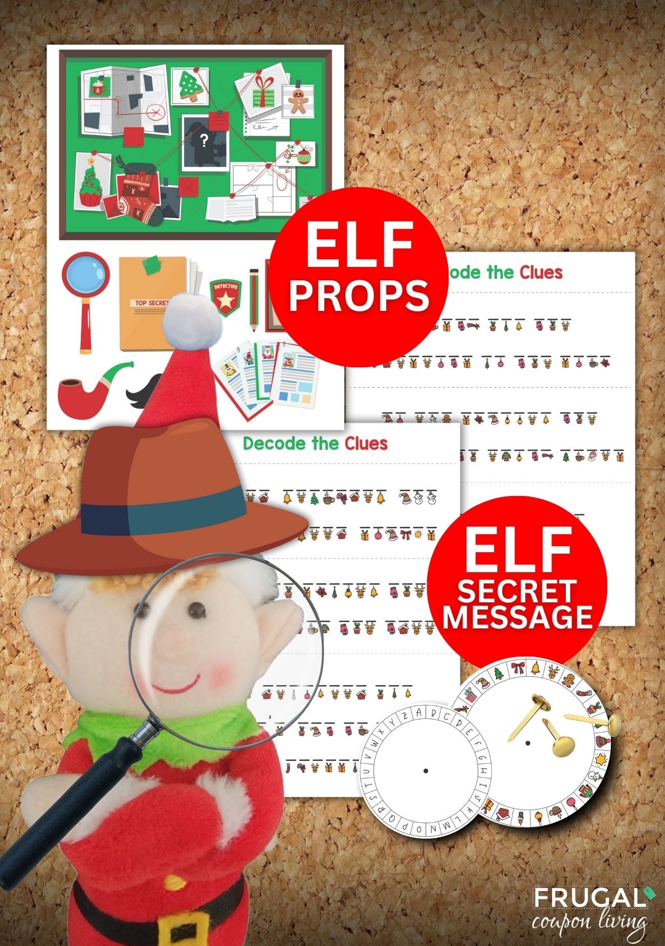 Elf Detective Prop Set with Spy Decoder Wheel Printable prop – Frugal ...