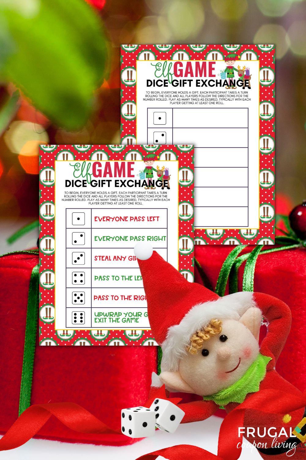 Elf Candy Dice Game for Christmas