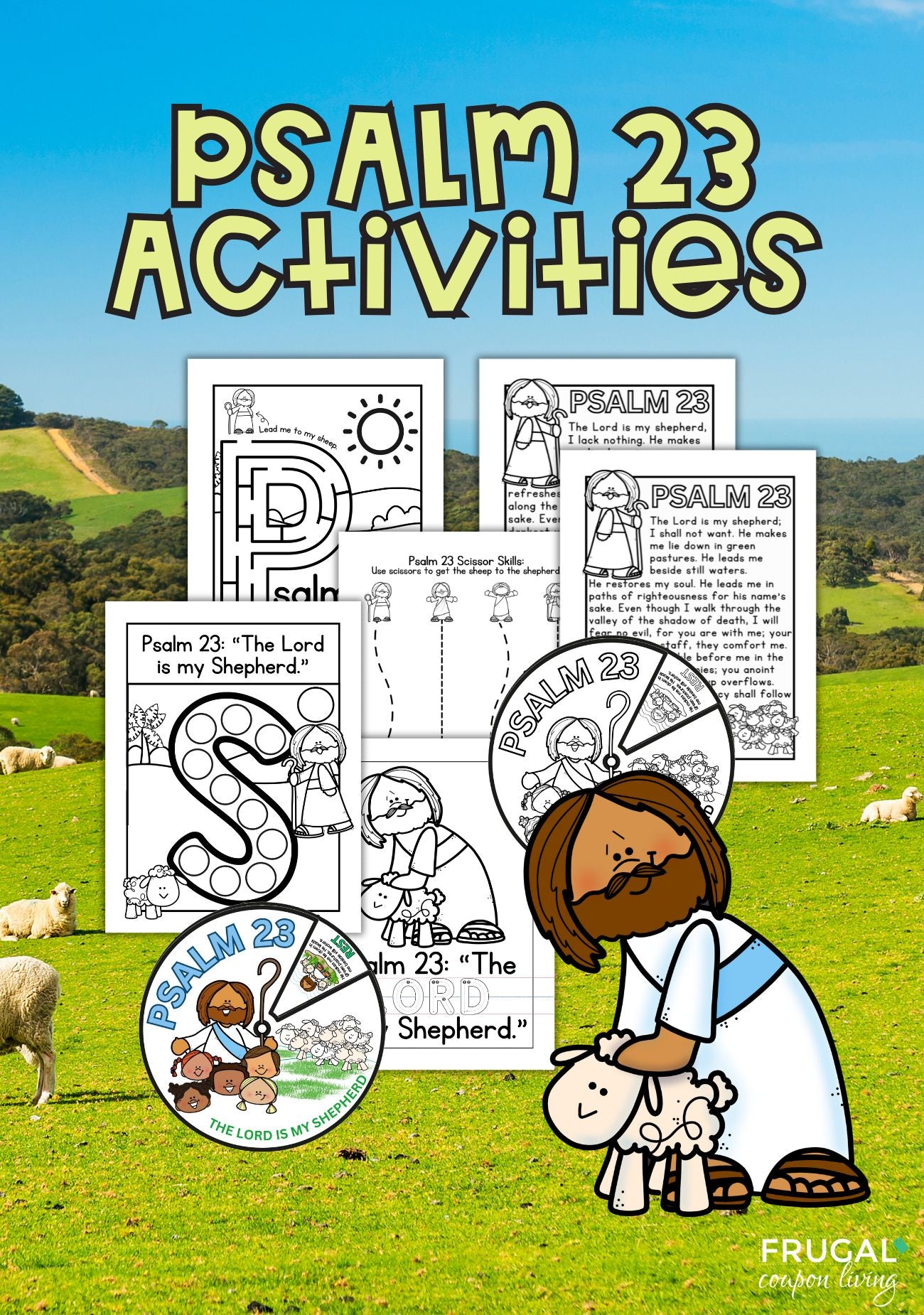 psalm-23-lesson-activities-for-kids-printable-crafts-coloring-pages-frugal-coupon-living for Printable Free Printable Psalm 23 Psalm 23 Lesson Activities for Kids - Printable Crafts & Coloring pages – Frugal Coupon Living for Printable Free Printable Psalm 23