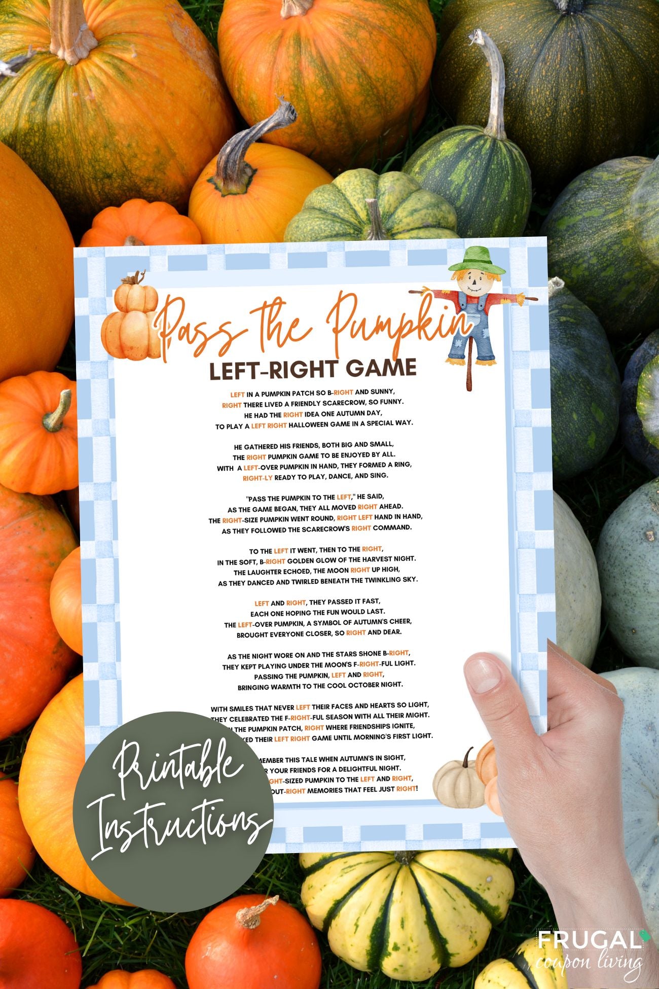 Fall Pass the Pumpkin Game Printable - Fun Fall Activity for Kids ...