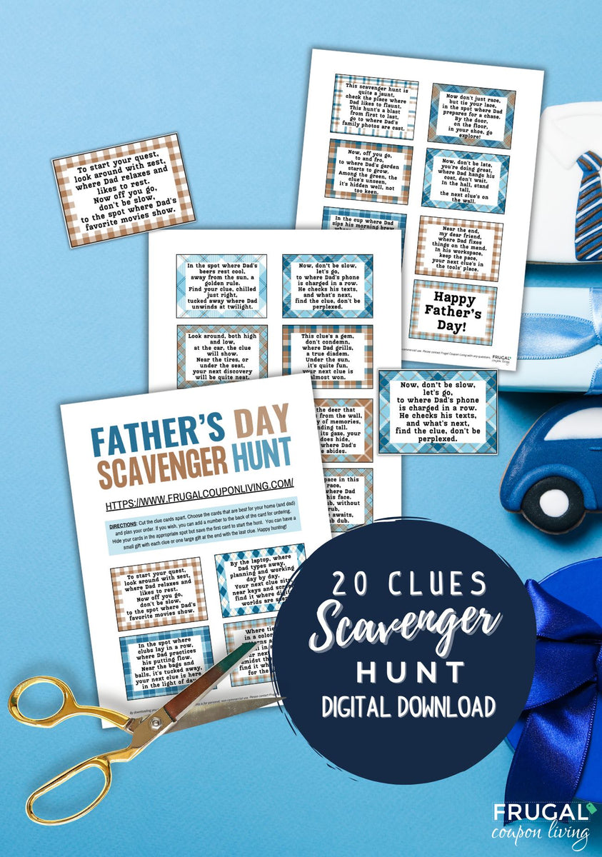 20 Clue Scavenger Hunt for Dad - Father's Day, Birthday, Any Reason ...