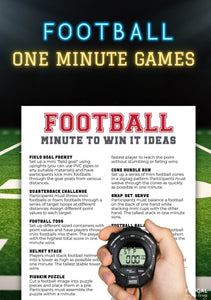 Football Party Games Set |  Charades, Bingo, 5-Second, More