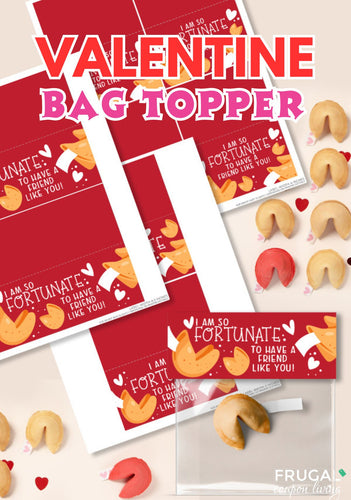 Fortune Cookie Valentine Gift Bag Topper