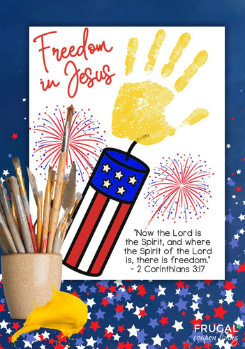 Freedom in Jesus Handprint Art