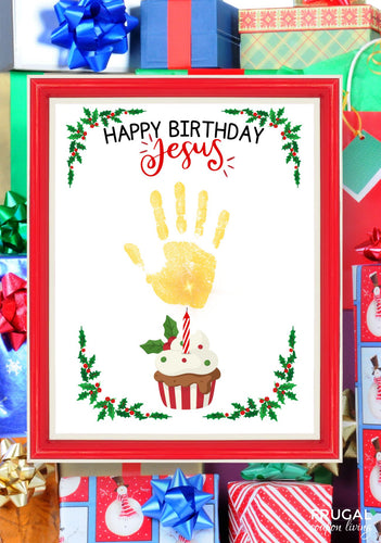 Happy Birthday Jesus Handprint Art