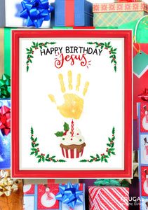 Happy Birthday Jesus Handprint Art