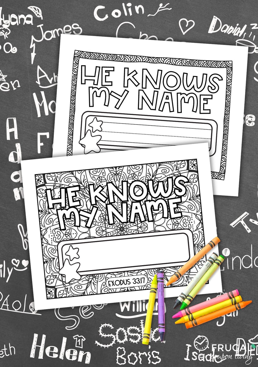 He Knows My Name Bible Verses Coloring Pages - Set of 10 – Frugal ...