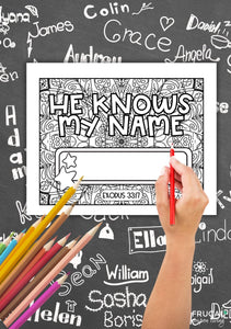 He Knows My Name Bible Verses Coloring Pages