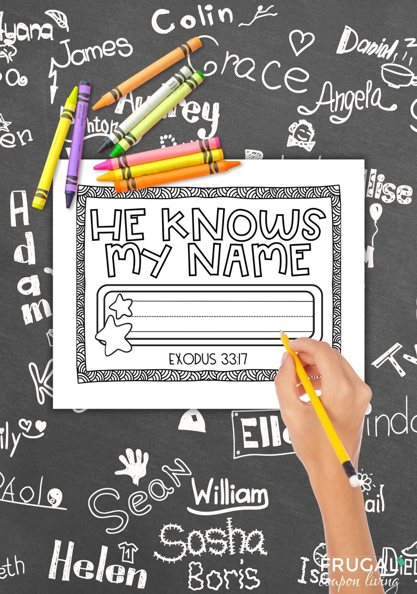 He Knows My Name Bible Verses Coloring Pages - Set of 10 – Frugal ...