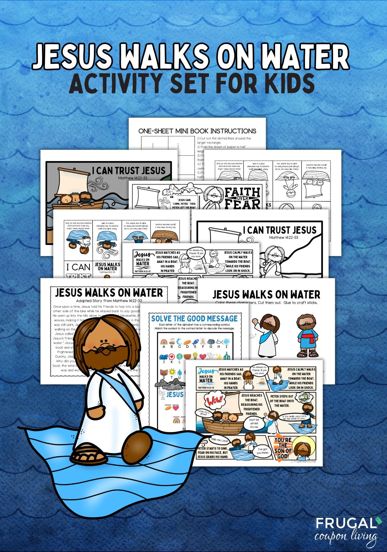 Jesus Walks on Water Printable Activity Set for Kids – Frugal Coupon Living for Jesus Walks On Water Craft Printable Pdf Free