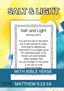 Salt and Light Handprint Craft & Coloring Page