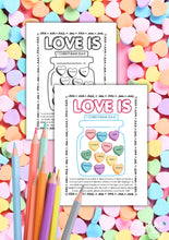 Load image into Gallery viewer, Candy Hearts Church Valentine Coloring Page