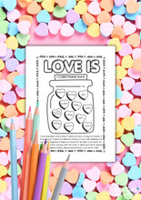 Load image into Gallery viewer, Candy Hearts Church Valentine Coloring Page
