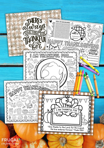 Thanksgiving Coloring Placemats