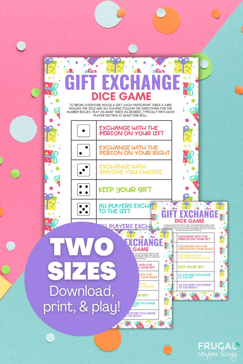 Super Fun Editable Gift Exchange Dice Game Printable - All Occasions ...
