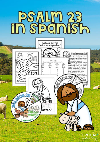 Psalm 23 Spanish Lesson Activities for Kids