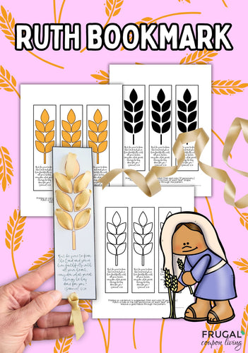Ruth Coloring Bookmark with Ribbon