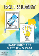 Load image into Gallery viewer, Salt and Light Handprint Craft &amp; Coloring Page