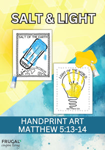 Salt and Light Handprint Craft & Coloring Page