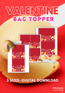 Fortune Cookie Valentine Gift Bag Topper
