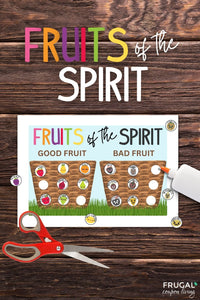 Fruits of the Spirit Worksheet Sorting Activity