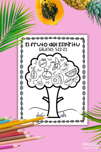 Fruits of the Spirit Spanish Coloring Page