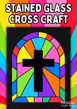 Load image into Gallery viewer, Stained Glass Cross Art