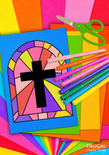 Load image into Gallery viewer, Stained Glass Cross Art