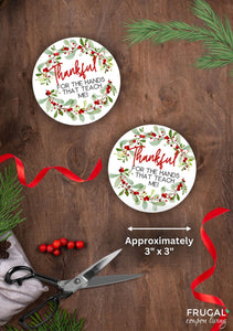 Thankful Hands Holiday Teacher Gift Tag
