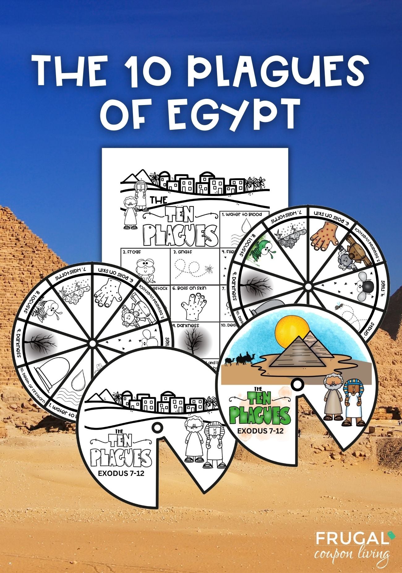 10 Plagues of Egypt Craft Printable - Color Wheel and Coloring Page – Frugal Coupon Living for 10 Plagues Craft Printable Free