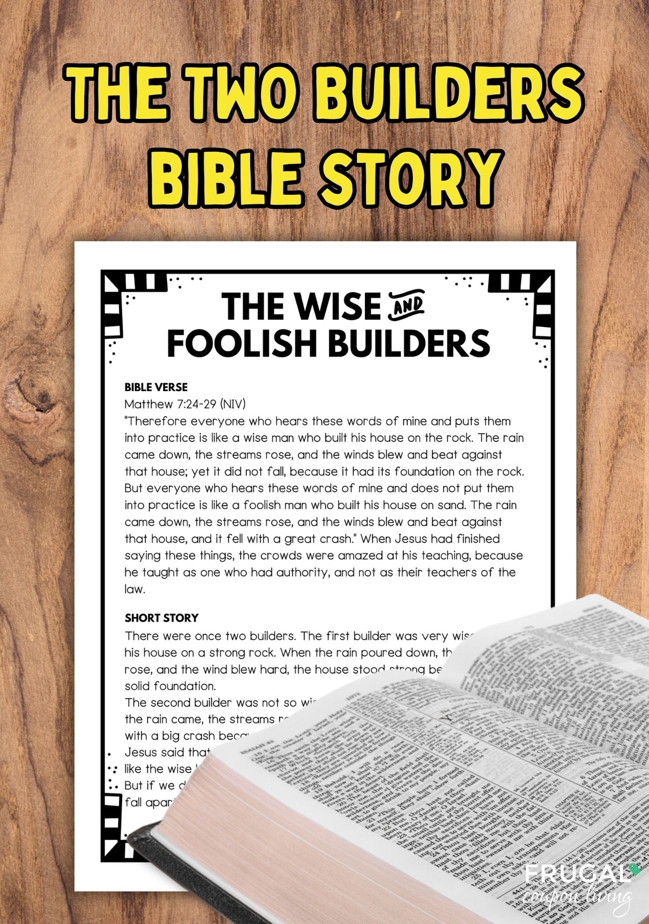 Parable of the Wise and Foolish Builders Craft Set for Kids – Frugal ...