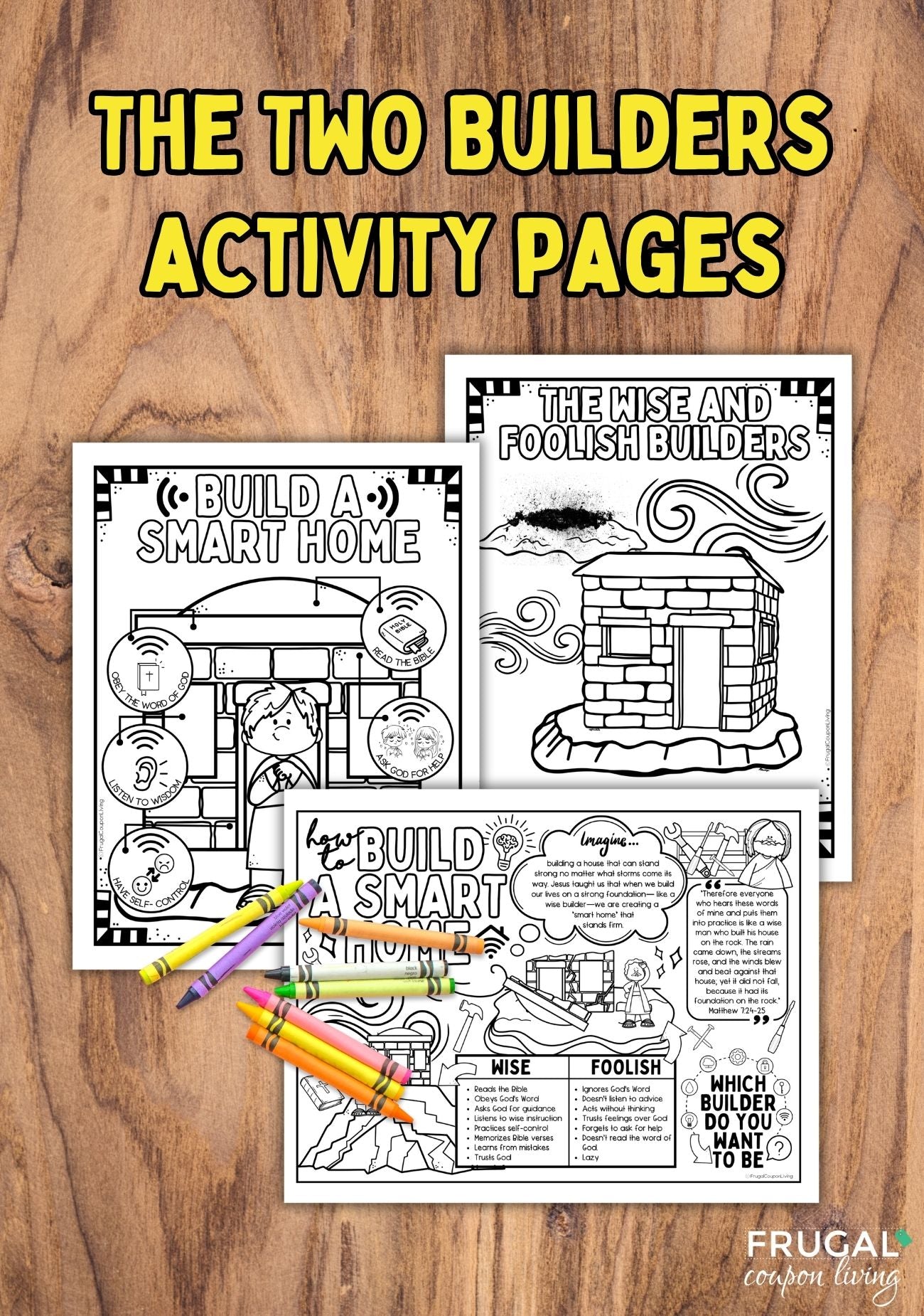 Parable of the Wise and Foolish Builders Craft Set for Kids – Frugal ...