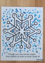 Load image into Gallery viewer, White as Snow Snowflake Bible Craft