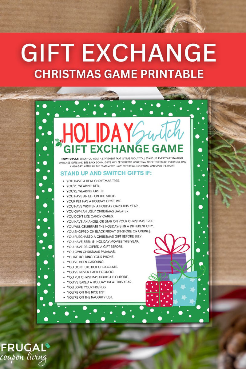 Santa Switch Holiday Gift Exchange Game Printable – Frugal Coupon Living