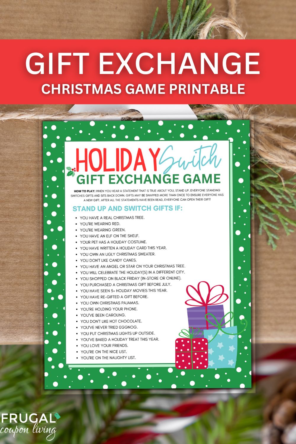Holiday Santa Switch Gift Exchange Game