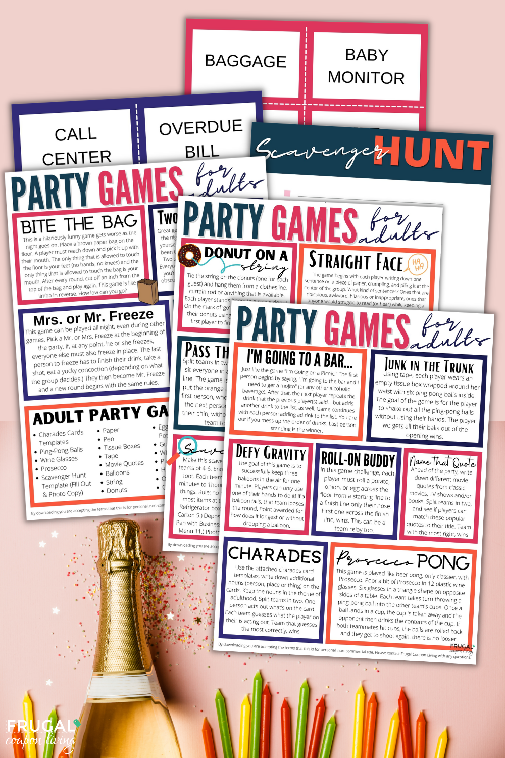 Adult Party Games - 17 Adult Games Instructions & Supply List PDF – Frugal Coupon Living for Free Printable Adult Party Games