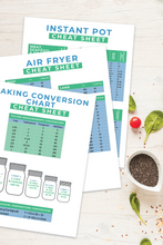 Load image into Gallery viewer, HIDDEN OFFER! Kitchen Cheat Sheets Set - Instant Pot, Air Fryer and Baking Conversions