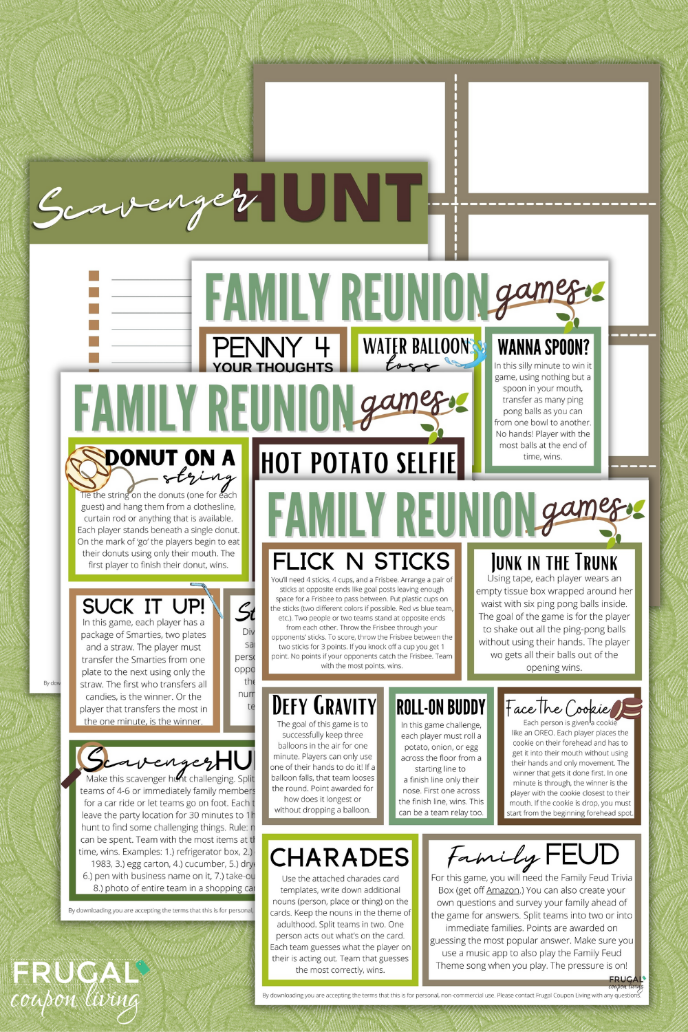 The Best Family Reunion Games Printable - Games for Family Gatherings – Frugal Coupon Living for Free Printable Family Reunion Scavenger Hunt