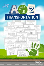Load image into Gallery viewer, A to Z Handprint Transportation Worksheets