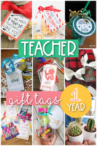One Year of Teacher Appreciation Gift Tags - The Favorites!