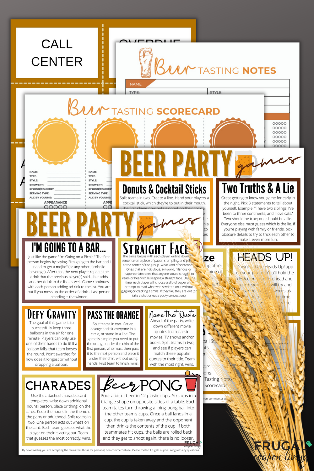 Beer Party Games + Beer Tasting Scorecards
