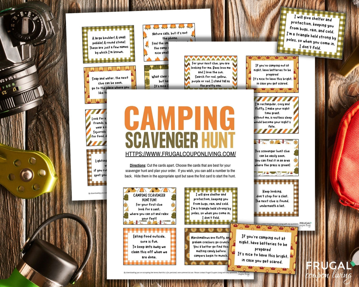 Camping Scavenger Hunt Riddles | Outdoor Treasure Hunt for Kids ...