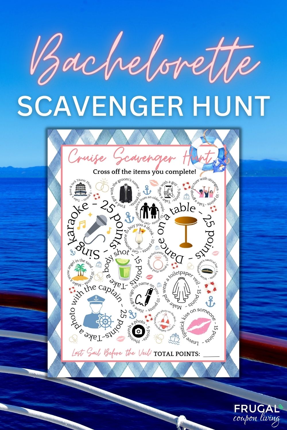 Nautical Cruise Bachelorette Scavenger Hunt Printable for the Bride – Frugal Coupon Living for Free Printable Bachelorette Party Scavenger Hunt