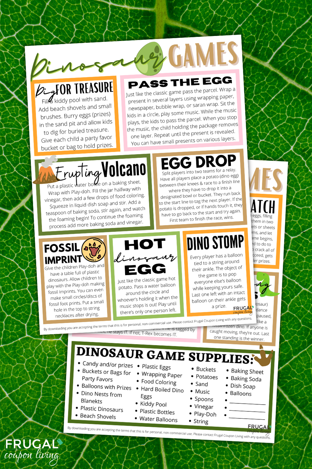 Dinosaur party-dinosaur eggs, party game