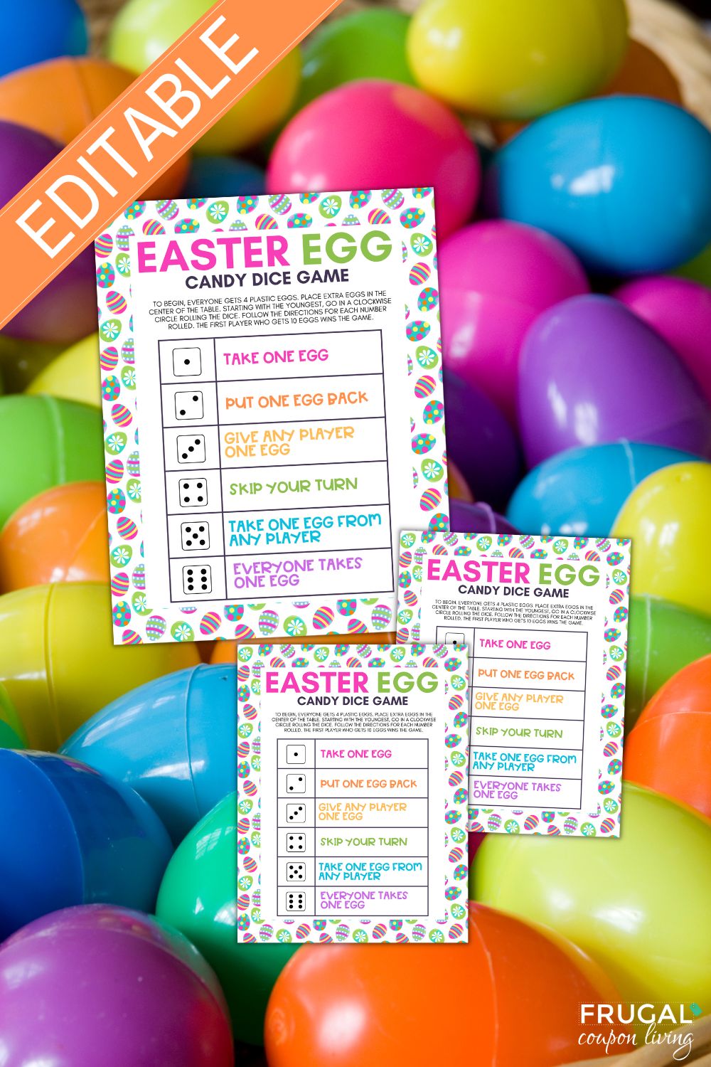 Super Fun Easter Egg Dice Game with Plastic Easter Eggs – Frugal Coupon Living for Easter Egg Dice Game Free Printable