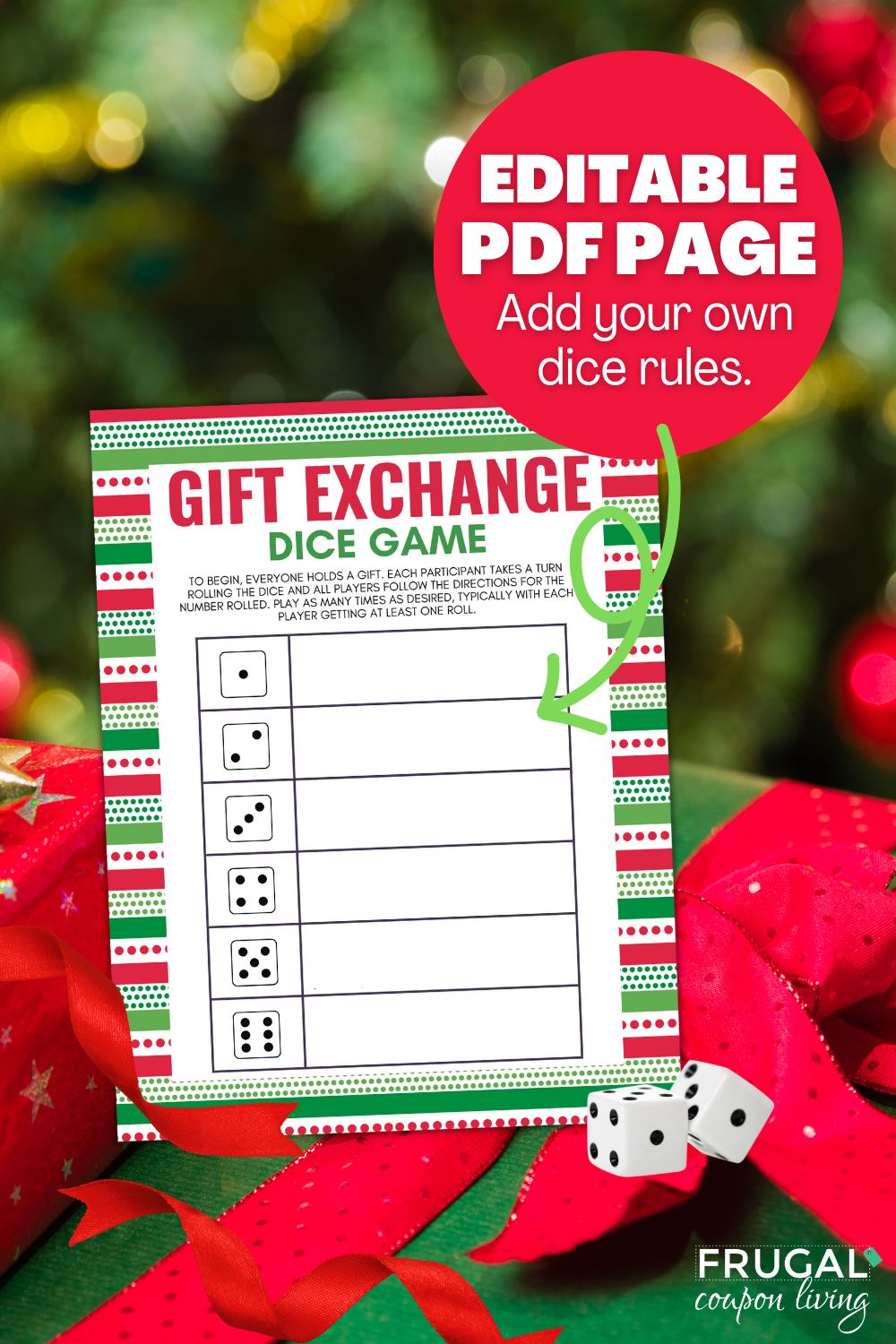 Christmas White Elephant Gift Exchange Rules Printable, Holiday