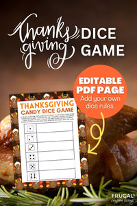 Thanksgiving Candy Dice Game
